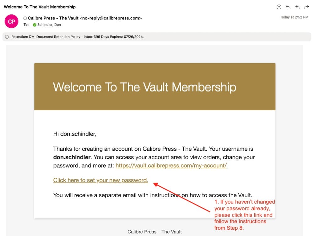 Welcome email
