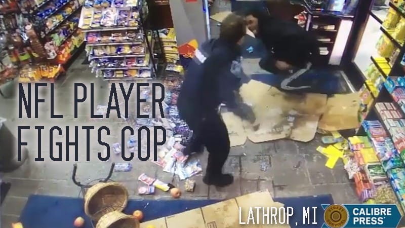 Lathrop, MI – NFL Player Fight Cop