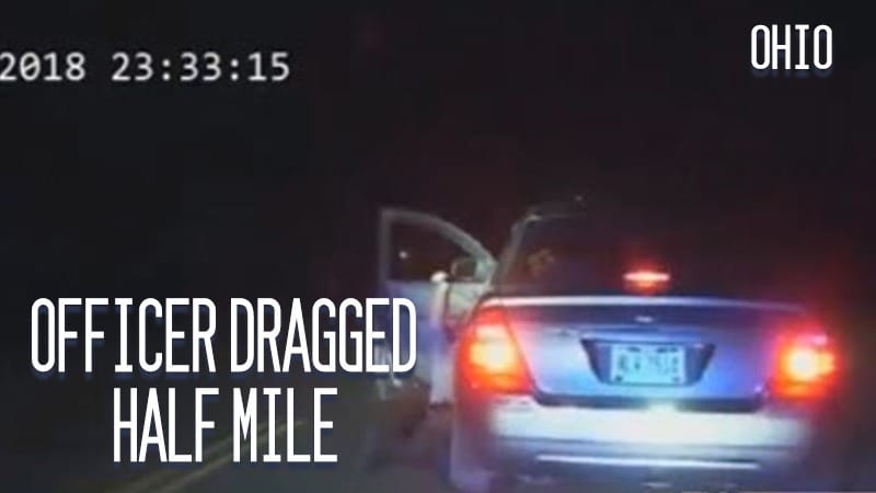 Ohio – State Trooper Grabs Car, Dragged