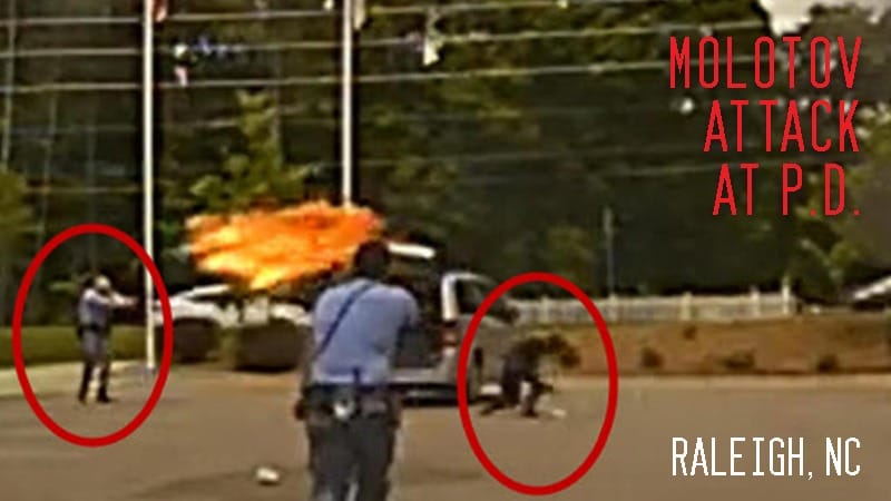 Raleigh, NC – Molotov Attack at PD